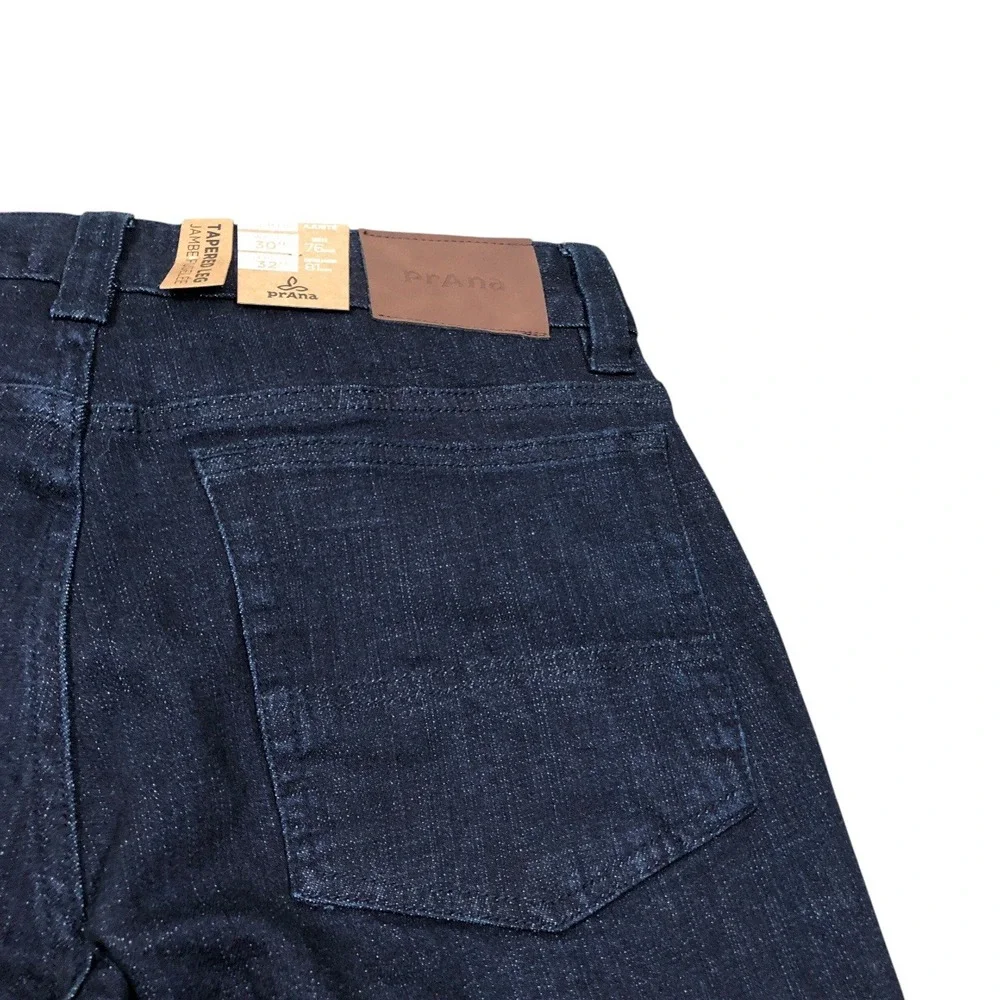 Prana Hillgard Slim Jeans Mens 30x32 Tapered Leg‎ 5 Pocket Rinse Wash Denim